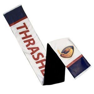 NHL Atlanta Thrashers Jersey Fleece Lined Scarf Hidden Zip Pocket Game Day White